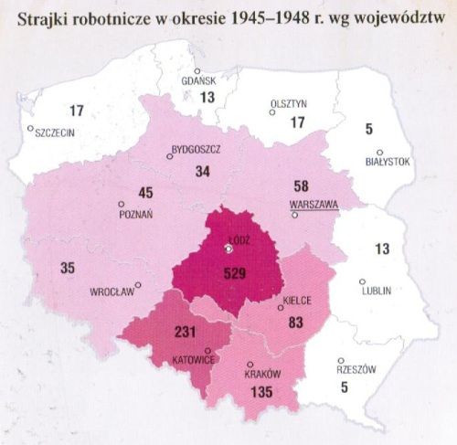 Mapa z książki Witolda Sienkiewicza pt. "Polska od roku 1944" (Demart 2011).