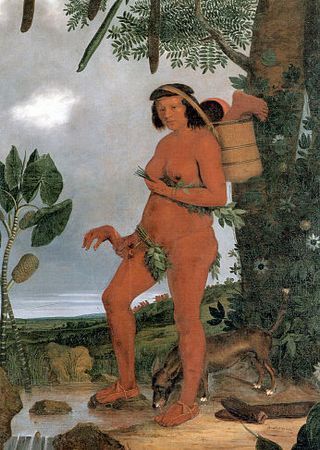 Kobieta-kanibal z Ameryki Południowej. Obraz Alberta Eckhouta.