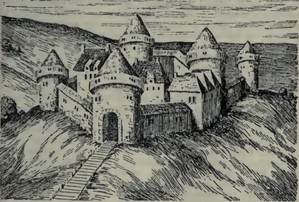 Tak ponoć wyglądał przemyski zamek około roku 1600 (rycina pochodzi z książki Mieczysława Orłowicza"Ilustrowany przewodnik po Przemyślu i okolicy").