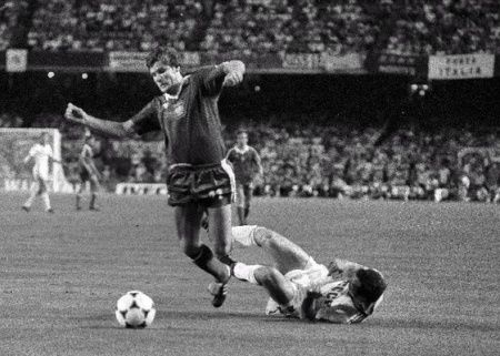 Smolarek na mundialu w Hiszpanii w 1982 roku.