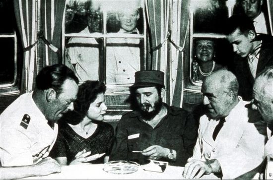 Marita i Fidel na pokładzie MS "Berlin". Zdjęcie zrobione 27 lutego 1959 r., czyli w dniu w którym wszystko się zaczęło.