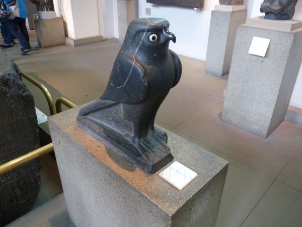 Horus jako sokół w zbiorach British Museum (fot. Aleksandra Zaprutko-Janicka)