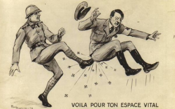 Francuski rysownik wykopuje Hitlera... 1939 rok.