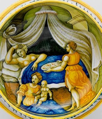 Poród w renesansowej Italii.