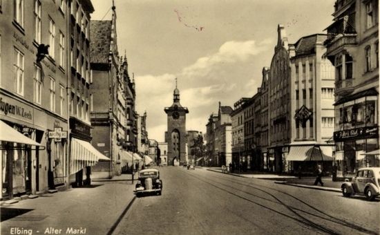 Elbląg (a właściwie wtedy jeszcze Elbing) na pocztówce z okresu międzywojennego. W styczniu i lutym 1945 r. to piękne miasto zostało w znacznym stopniu zniszczone.