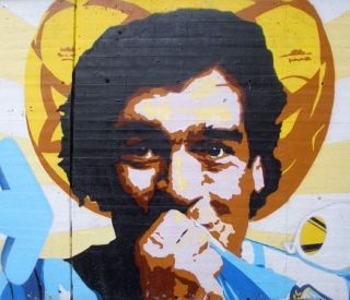 Diego "Bóg" Maradona. Element grafitti (fot. Zarateman, lic. CC CCO 1.0) Diego "Bóg" Maradona. Element grafitti (fot. Zarateman, lic. CC CCO 1.0)
